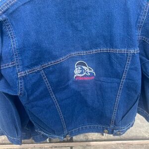 Blue Denim Jacket with Embroidered Logo